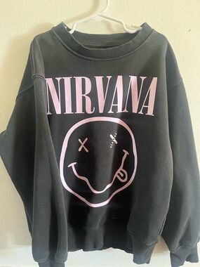 Zara Nirvana girls Crewneck gray sweater 9/10